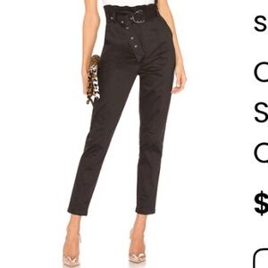 Black High-Waisted Belted Pants